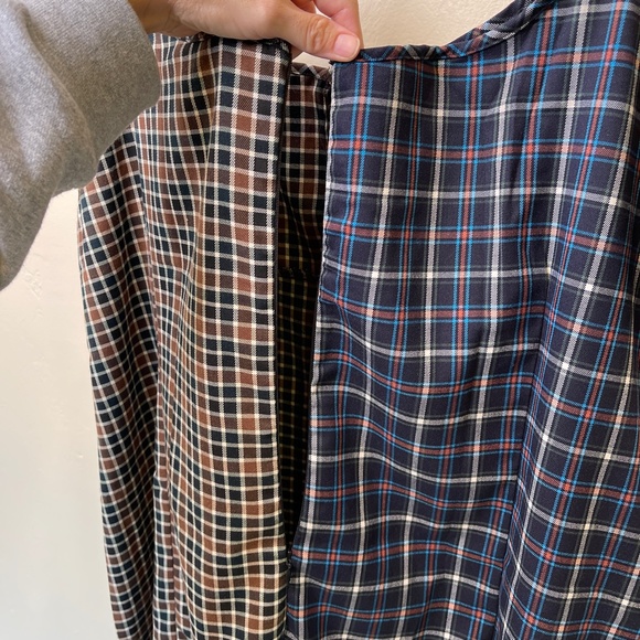 It’s CATO | Split Patchwork Two Toned Plaid Mini Slip Cami Dress - Picture 8 of 14